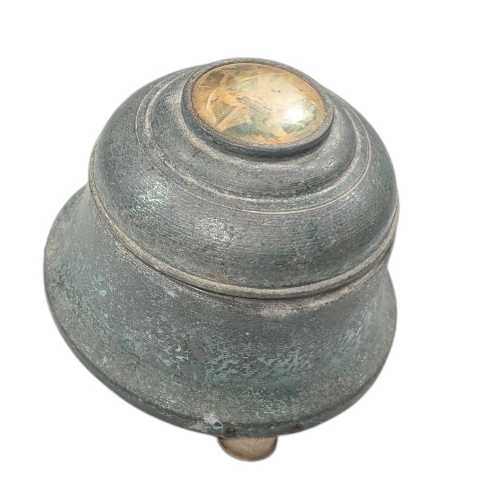 Antique Wind Up Music Powder Box With Victorian Imagery On Lid. Works.